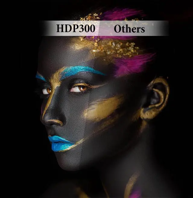 Alt view image 3 of 7 - Battery Powered Portable Smart Mini Projector, HD Image with WiFi Bluetooth, 300 ANSI Lumen, Pocket Video Beam, Auto Keystone Mechanical Focus, HiFi Stereo, Watching Anywhere