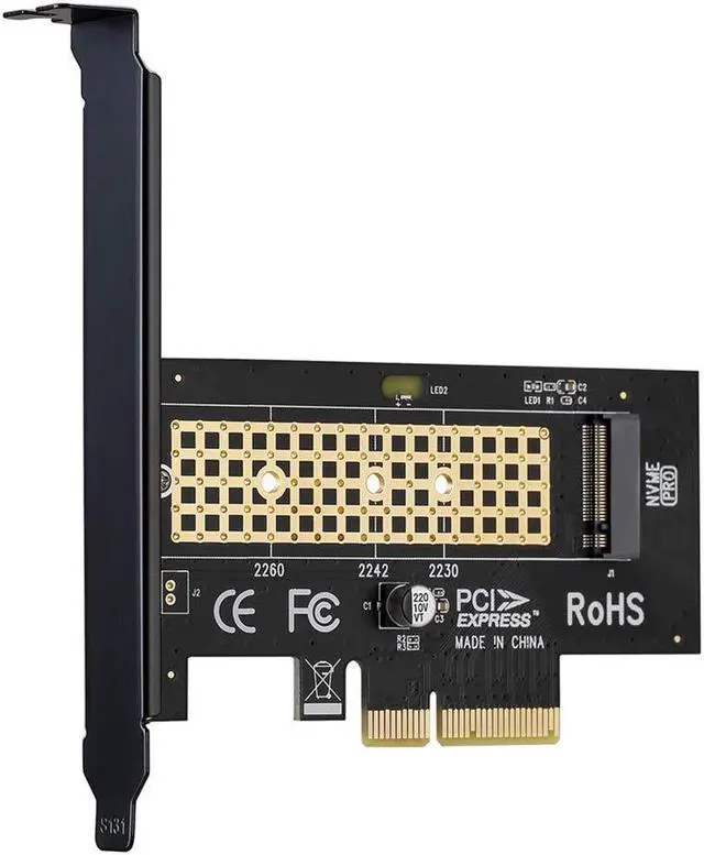 Alt view image 2 of 7 - M.2 NVME to PCIe 3.0 x4 Adapter with Aluminum Heatsink Solution