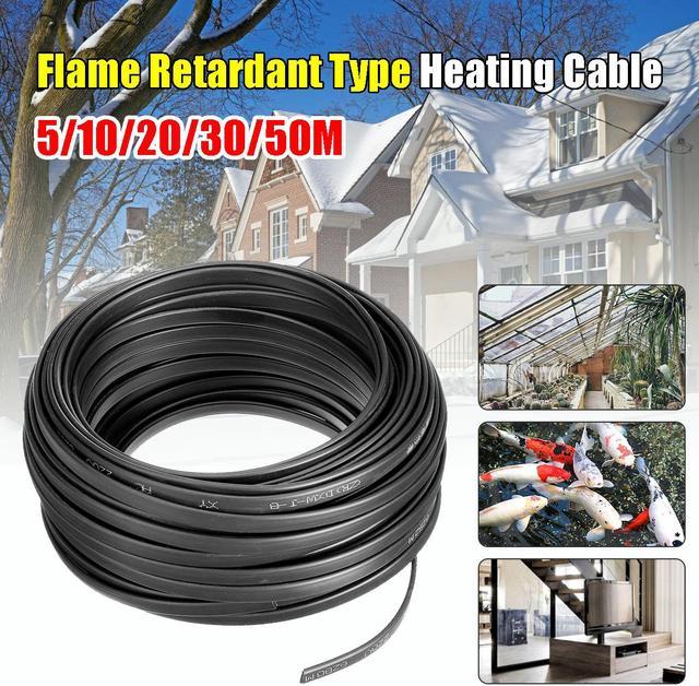 Self Regulating Heating Cable 8Mm Drain Water Pipe Freeze Protection 20W/M Defrost Snow Melting Wires 20m