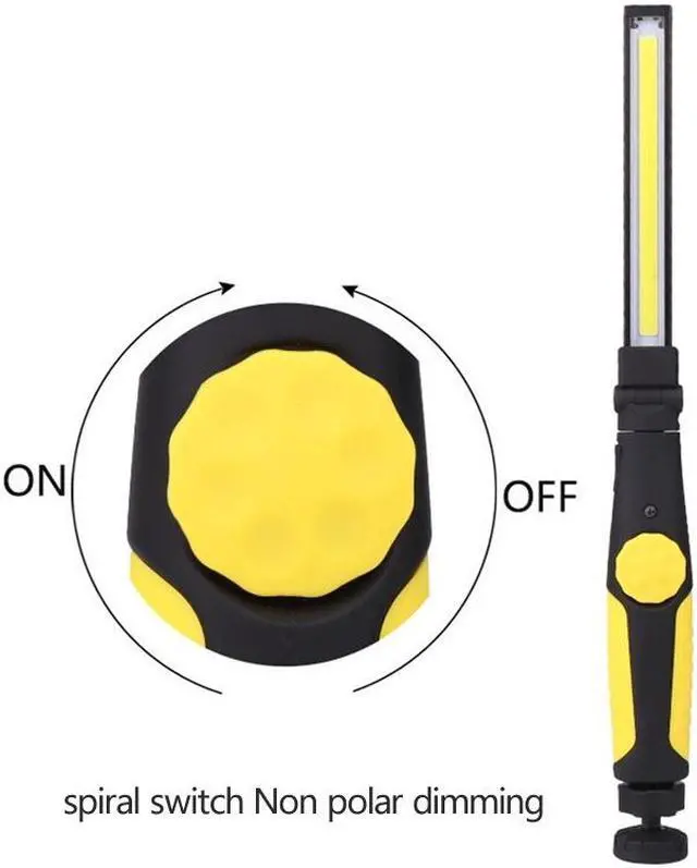Alt view image 2 of 7 - Protable Garage Working Light Multifunction Rechargeable COB LED Slim Work Light Lamp Flashlight Worklight Outdoor - Yellow