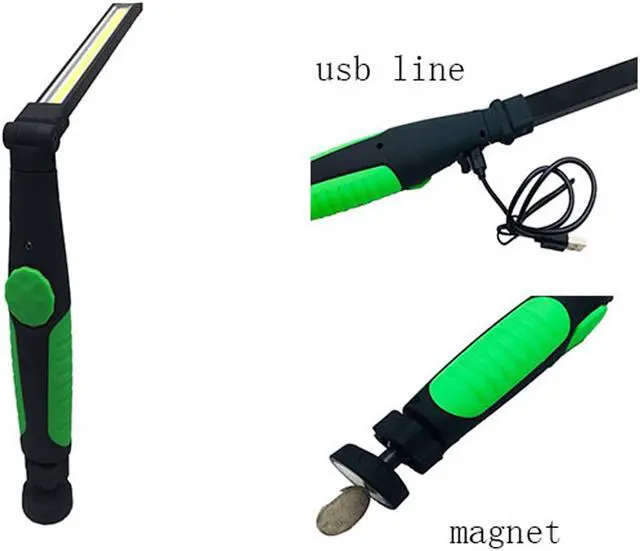 Alt view image 6 of 7 - Protable Garage Working Light Multifunction Rechargeable COB LED Slim Work Light Lamp Flashlight Worklight Outdoor - Yellow