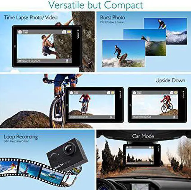 Alt view image 5 of 5 - Touch 4K EIS Action Camera 16MP Vision 4 Support External Mic Underwater Camera Remote Control WiFi Sports Camera