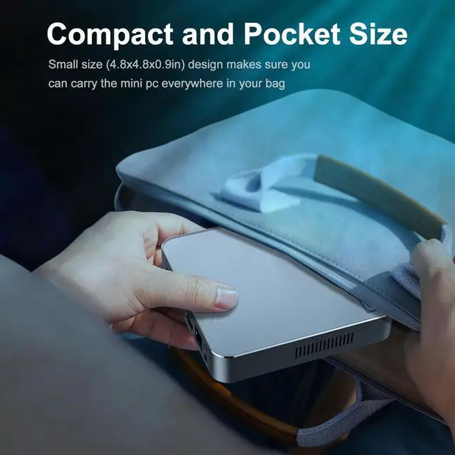 Alt view image 3 of 5 - AK7  Celeron J3455 Windows 10 Mini PC 8GB RAM 128GB 256GB 512GB 1TB SSD 2.4G 5G Wifi BT4.2 1000M Desktop Computer VS AK3V