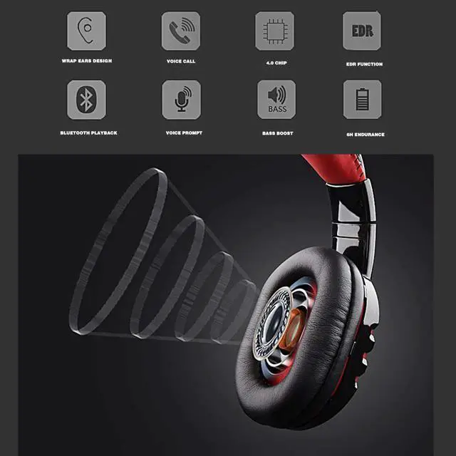 Alt view image 3 of 5 - V8-1 Headphones V5.0 Bluetooth gaming headset  wireless stereo earphone with microphone for PC ipad PS4 Xbox One