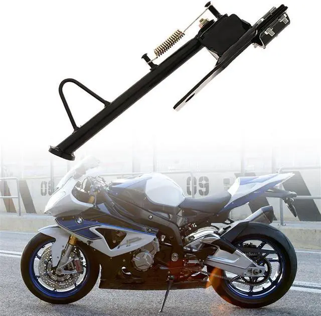 Alt view image 7 of 7 - Acaigel Black Motorcycle Kickstand Side Stand Spring Dirt Pit Bike Fit Round Bar Tube US