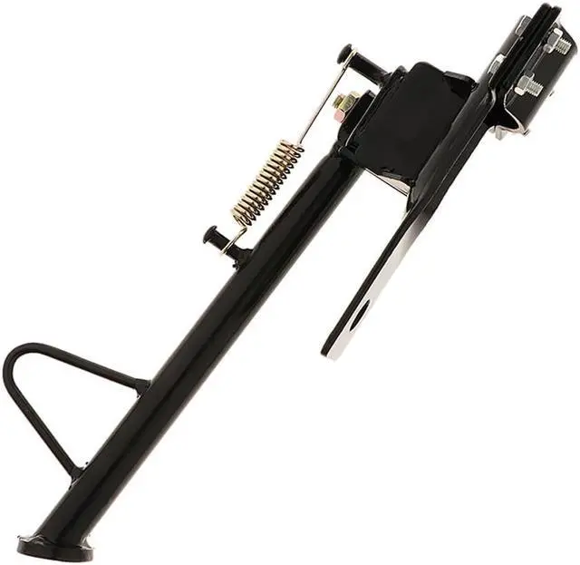 Alt view image 5 of 7 - Acaigel Black Motorcycle Kickstand Side Stand Spring Dirt Pit Bike Fit Round Bar Tube US
