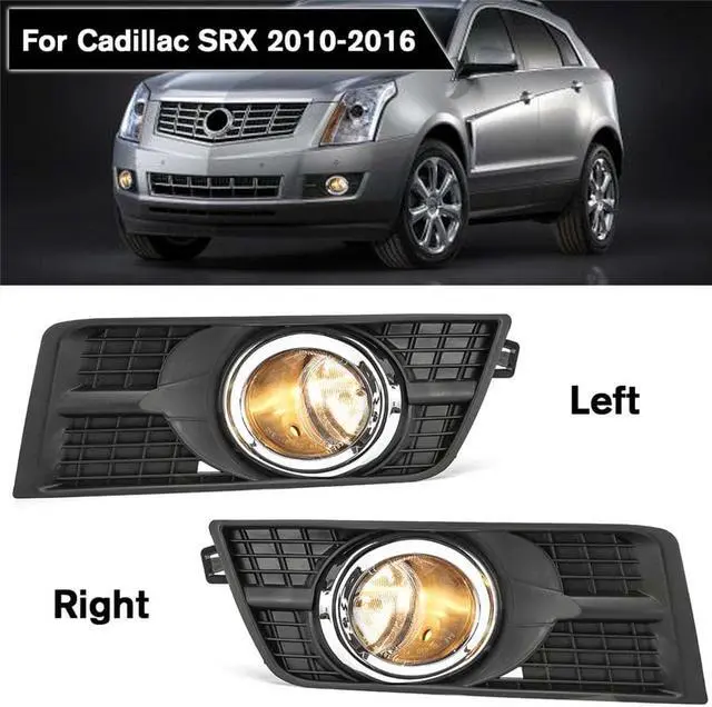 Alt view image 4 of 7 - Paiying 2x SUV Front Bumper Fog Light Bulbs Cover Bezel Trim For Cadillac SRX 2010-2016