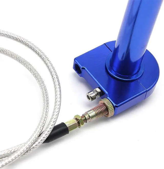 Alt view image 4 of 7 - Acaigel Blue CNC Motorcycle 7/8" Handbar Gas Throttle Grip Set Turn Twister + Cable USA