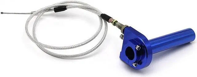 Alt view image 7 of 7 - Acaigel Blue CNC Motorcycle 7/8" Handbar Gas Throttle Grip Set Turn Twister + Cable USA