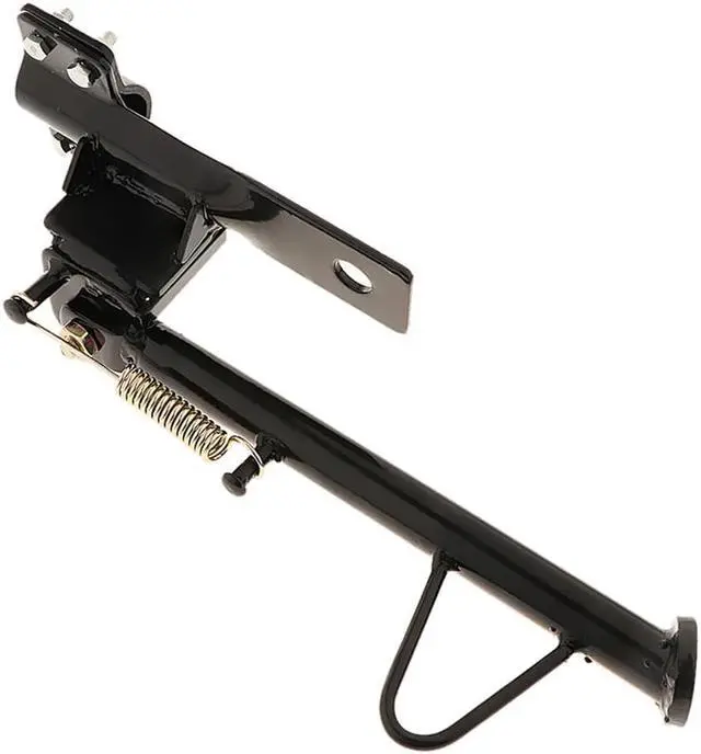 Alt view image 2 of 7 - Acaigel Black Motorcycle Kickstand Side Stand Spring Dirt Pit Bike Fit Round Bar Tube US