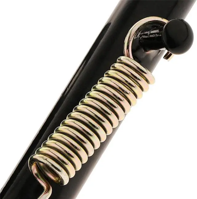 Alt view image 4 of 7 - Acaigel Black Motorcycle Kickstand Side Stand Spring Dirt Pit Bike Fit Round Bar Tube US