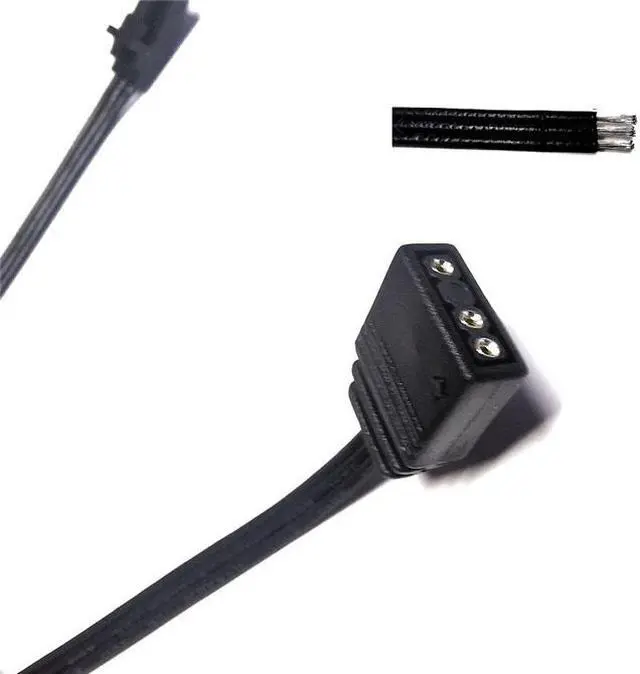Alt view image 4 of 5 - Adapter cable works with 3-pin 5V Addressable RGB connectors For Aura/Mystic Light A-RGB to Corsair RGB Adapter