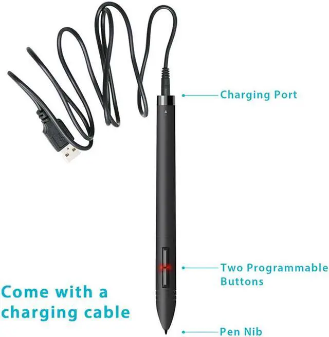 Alt view image 3 of 7 - P80 Digital Pen Rechargeable Digitizer Pen Digital Pen for Huion Graphic Drawing Tablet Wireless USB