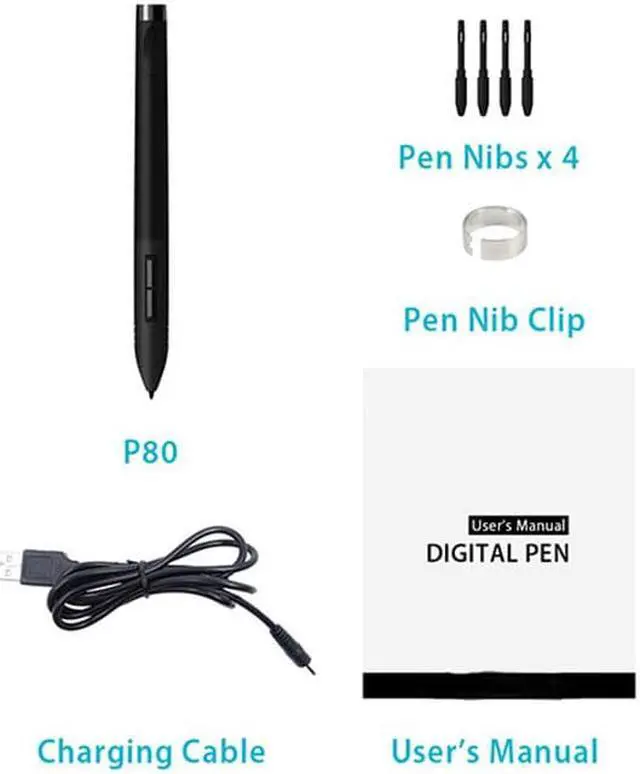 Alt view image 6 of 7 - P80 Digital Pen Rechargeable Digitizer Pen Digital Pen for Huion Graphic Drawing Tablet Wireless USB
