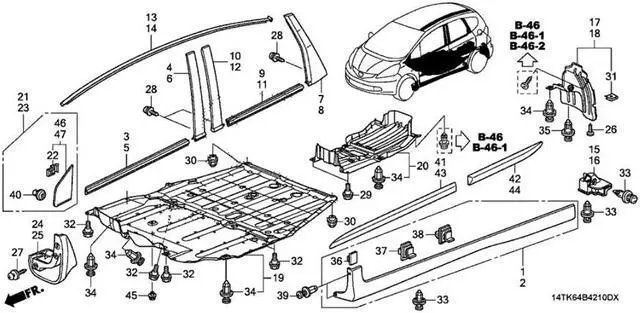 Alt view image 7 of 7 - Acaigel Car Roof Molding Trim Right 74306-TF0-003 For Honda Fit 2009-2014