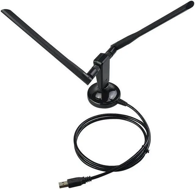 Alt view image 2 of 7 - 1x Wireless Adapter with USB 3.0 WIFI Extension Cable External 2*3dBi Antenna