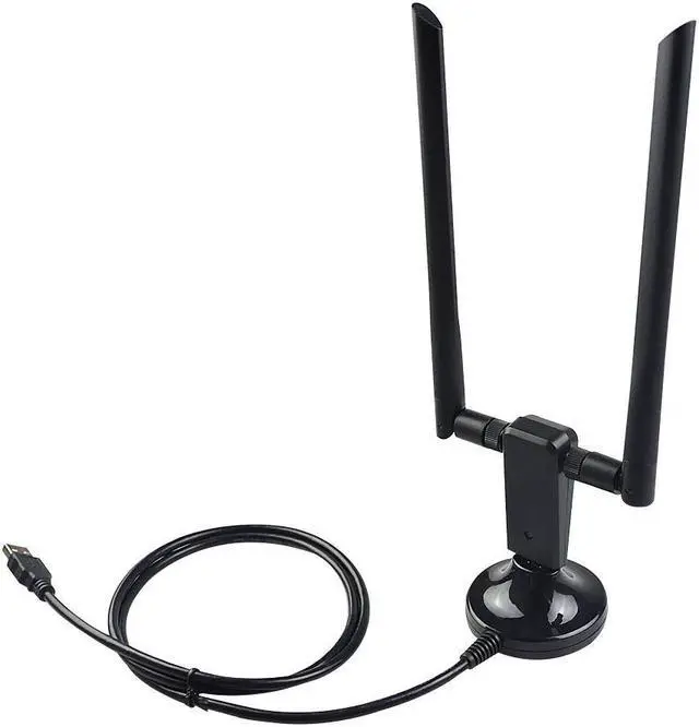 Alt view image 4 of 7 - 1x Wireless Adapter with USB 3.0 WIFI Extension Cable External 2*3dBi Antenna