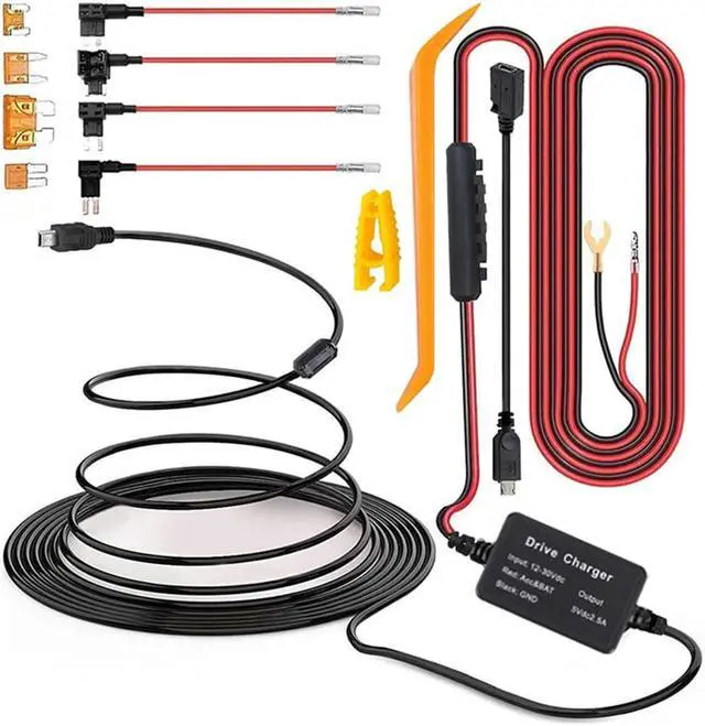 Alt view image 2 of 7 - Acaigel Car Dash Cam DVR Hardwire Cable Kit Video Recorder 12/24V To 5V Mini/ Micro USB Charger Line Kit