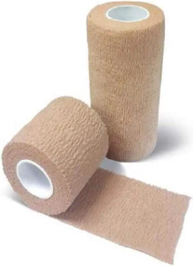 Alt view image 5 of 5 - Acaigel 10 Rolls 5cm x 4.5m Self-Adhesive Bandage Gauze Elastic Adherent Tape Wrap Tan
