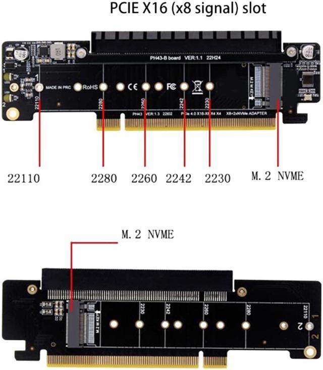M2 Nvme SSD vers carte de montage Pci-e Pci-e X4 X8 X16 Nvme
