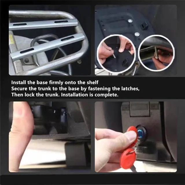 Alt view image 7 of 7 - Acaigel 52L Motorcycle Scooter Rear Box Tail Luggage Storage Large Case 56cm x 43cm x 32cm