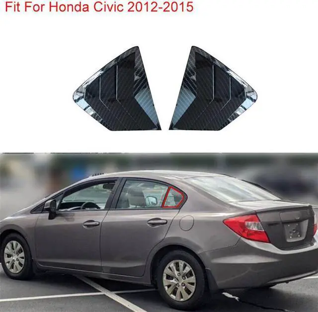 Alt view image 4 of 7 - FYUU 2Pcs Car Side Quarter Window Vent Louver Shutter Cover For Honda Civic 2012-2015