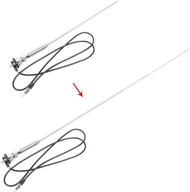 Alt view image 3 of 5 - Yassdwbn 45 Inch Car Power Antenna Mast Kit Am/Fm Radio Signal Roof Aerial Antenna Silver
