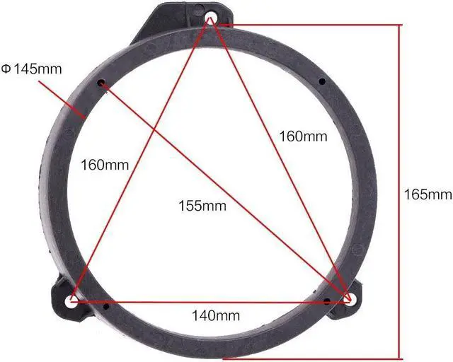 Alt view image 3 of 5 - Acaigel 2Pcs 6.5" Solid Front Door Speaker Spacer Mount Adapter Ring For Subaru Forester