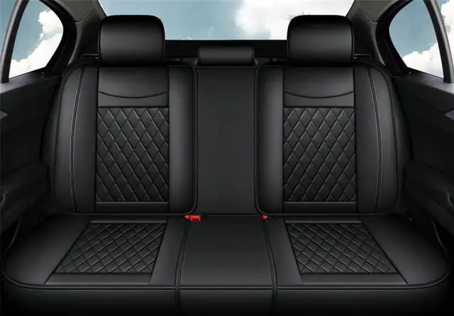Alt view image 7 of 7 - FYUU Deluxe Edition PU Leather Embroidery Car Seat Cover Cushion Pad 6D Full Surround