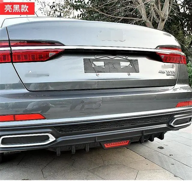 Alt view image 5 of 7 - Paiying 33 1/2" Car Rear Bumper Diffuser Spoiler w/ LED Reflector Light Carbon Fiber ABS