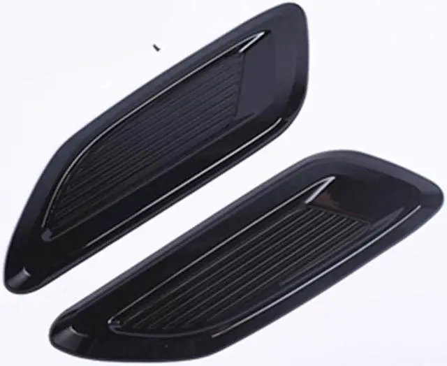 Alt view image 5 of 7 - Paiying 3x Gloss Black Car Hood Scoop Kit Air Flow Bonnet Cover Trim  +Adhesive