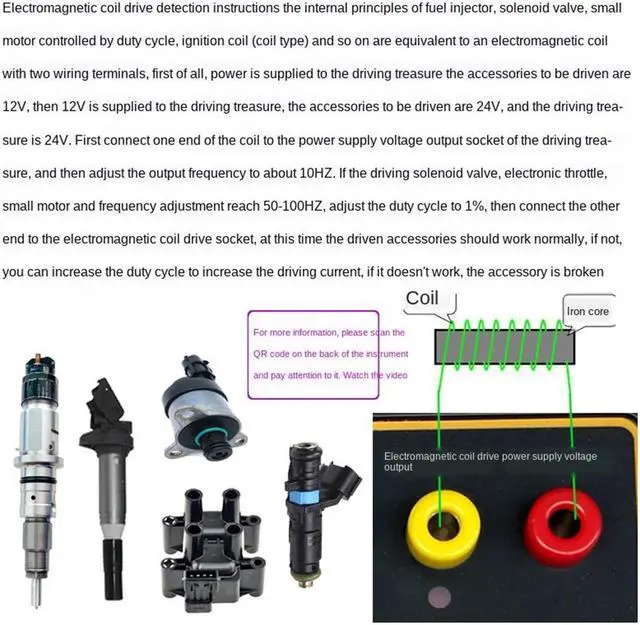 Alt view image 5 of 7 - Paiying Automobile Ignition Coil Test Injector Solenoid Valve Idle Stepper Motor Tester