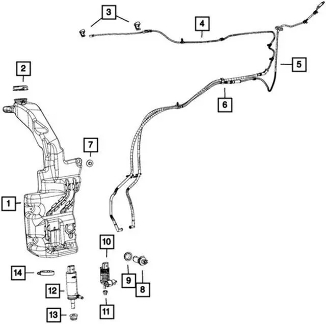 Alt view image 2 of 5 - Hose Windshield Washer For Jeep Cherokee 2014-2016 2017 2018 Replace 68225061AA