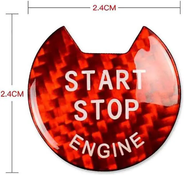 Main image of Acaigel Carbon Fiber Engine Start Stop Push Button Cover Red For Infiniti Q50 Q60 Nissan Sunny