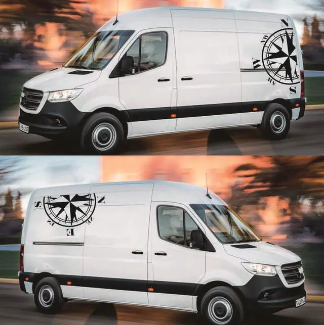 Alt view image 5 of 5 - Yingshan Compass Totem Car Body Decal Vinyl Sticker for Caravan Travel Trailer Camper Van