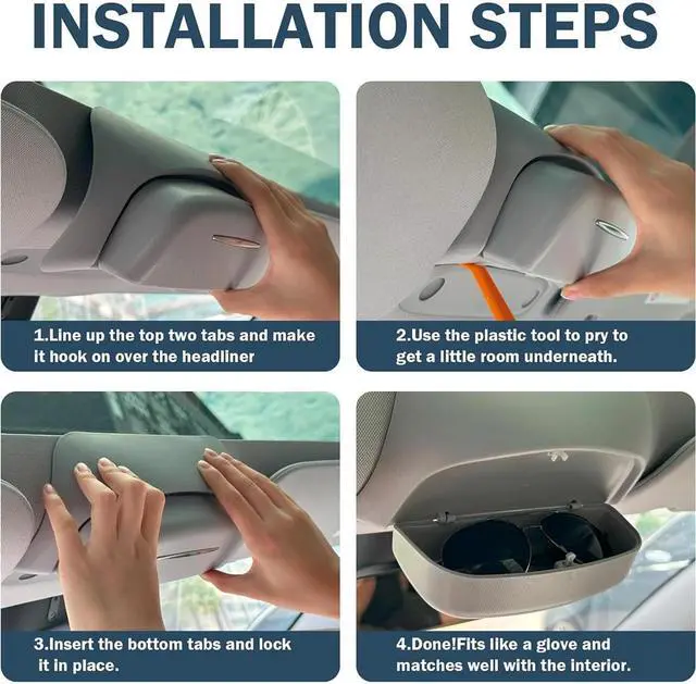 Alt view image 4 of 5 - Paiying 1PCS Car Sunglasses Case Holder Storage Box Black For Toyota Corolla 2019-2024