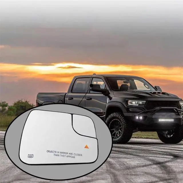 Alt view image 4 of 5 - Yassdwbn Car Mirror Glass Passenger Side Heated 68402128AA For Dodge Ram 1500 2020-2022