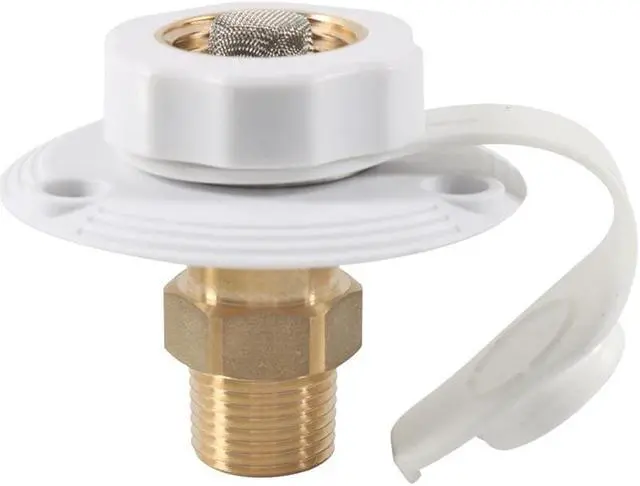 Alt view image 5 of 5 - Acaigel White Water Fill Inlet Flange Brass With Check Valve Fit For Rv Camper