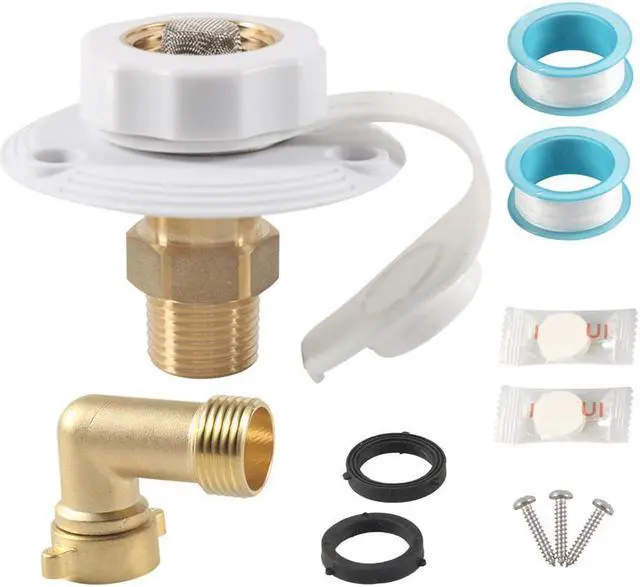 Main image of Acaigel White Water Fill Inlet Flange Brass With Check Valve Fit For Rv Camper