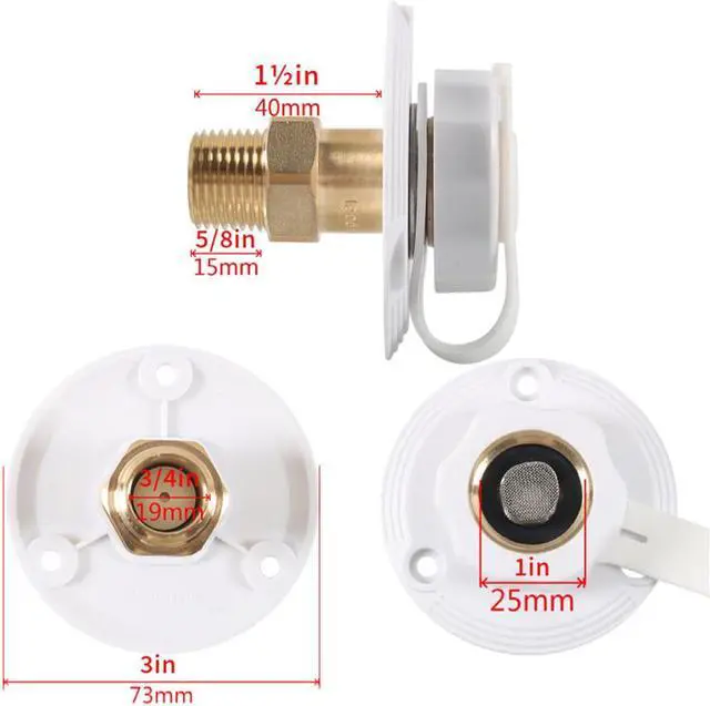 Alt view image 2 of 5 - Acaigel White Water Fill Inlet Flange Brass With Check Valve Fit For Rv Camper