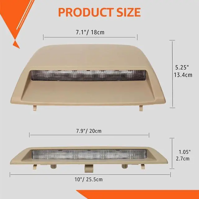 Alt view image 5 of 6 - Acaigel Beige High Mount Car 3Rd Third Rear Brake Light For Nissan Altima Sedan 2013-18