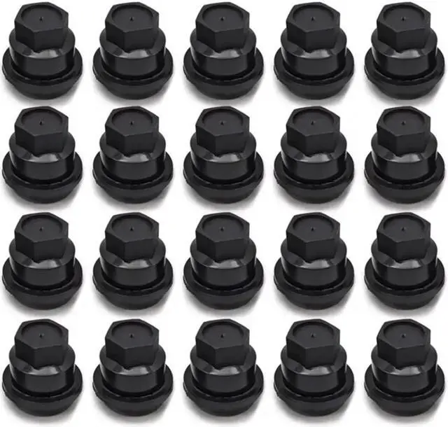 Alt view image 7 of 7 - Yingshan 20Pcs Black Lug Nut Cover Cap 15661036 For Chevrolet Blazer S10 Pickup Jimmy Sonama