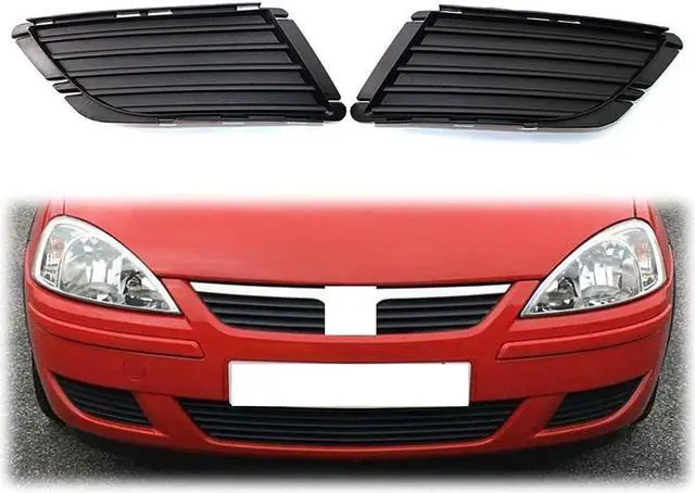 Alt view image 4 of 5 - Paiying 1 Pair Bumper Fog Light Cover For Vauxhall Corsa C 2003-2006 w/o Fog Light Holes