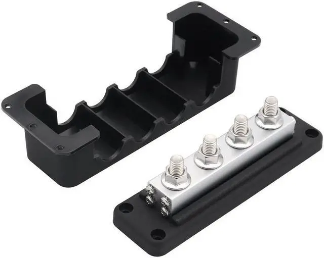 Alt view image 4 of 5 - Paiying 4*3/8" Bus Bar Electric Terminal Board 600A 4x10mm Power Terminals For Marine RV
