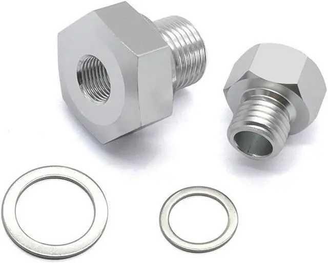 Alt view image 3 of 5 - Yassdwbn Oil Pressure Coolant Temp Gauge Fitting Adapter For LS1 4.8 5.3 6.0 Swap M12 M16