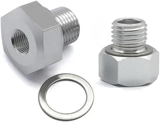 Alt view image 5 of 5 - Yassdwbn Oil Pressure Coolant Temp Gauge Fitting Adapter For LS1 4.8 5.3 6.0 Swap M12 M16