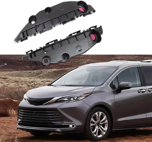 Alt view image 2 of 6 - Yassdwbn Front Left & Right Bumper Brackets Set Pair For Toyota Sienna 2021 2022 2023