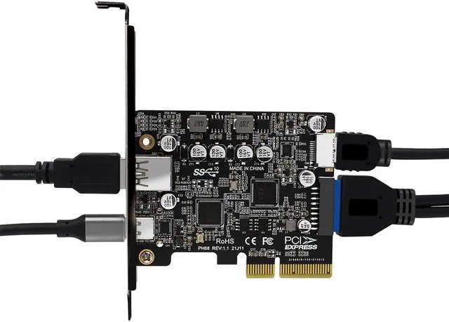 Alt view image 2 of 6 - PCIe 3.0 to USB 3.2 Type C Type E 19/20pin Expansion Card 10 Gbps giyqxHw