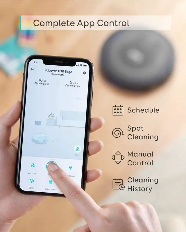 Alt view image 4 of 6 - eufy by Anker, RoboVac G30 Edge, Robot Vacuum Cleaner, Smart Dynamic Navigation 2.0, 2000Pa Strong Suction, Wi-Fi, with Boundary Strips, Compatible with Alexa and Google Assistant, Black