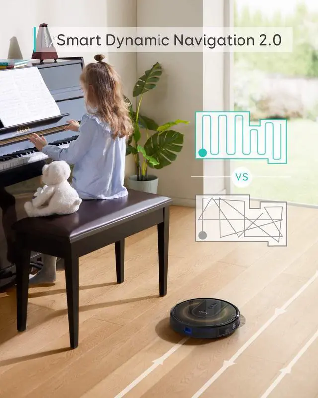 Alt view image 2 of 6 - eufy by Anker, RoboVac G30 Edge, Robot Vacuum Cleaner, Smart Dynamic Navigation 2.0, 2000Pa Strong Suction, Wi-Fi, with Boundary Strips, Compatible with Alexa and Google Assistant, Black